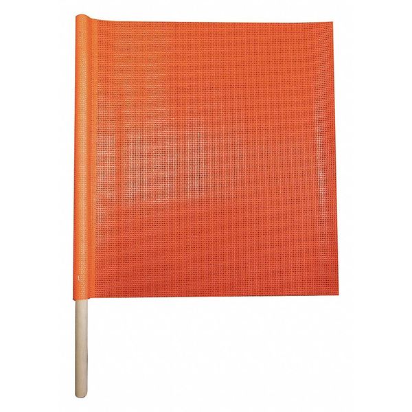 Handheld Warning Flag, Vinyl Coated Mesh, 18