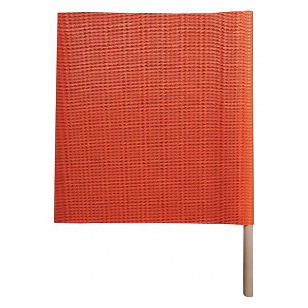 Handheld Warning Flag, Fluorescent Orange
