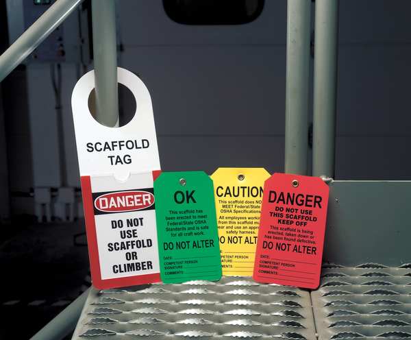 Caut Tag, 5-7/8 x 3-3/8 In, Bk/Yel, PK25