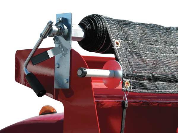 Roller Tarp Kit, 6 ft 6 in x 15 ft, 10 mil, PVC Coated Polyester, Standard Duty, Gray/Black