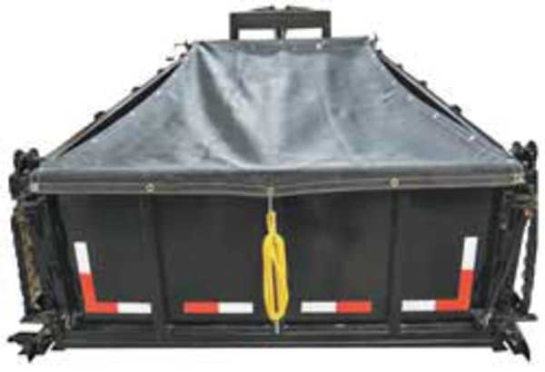 Roller Tarp Kit, 6 ft 6 in x 15 ft, 10 mil, PVC Coated Polyester, Standard Duty, Gray/Black