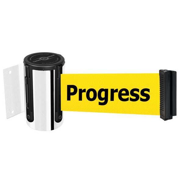Belt Barrier, Chrome, Belt Color Yellow