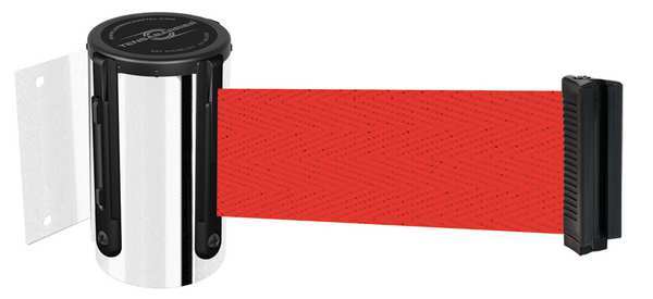 Belt Barrier, Chrome, Belt Color Red