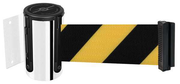 Belt Barrier, Chrome, Belt Yellow/Black