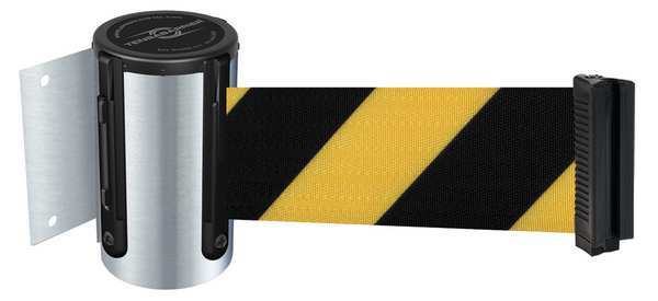 Belt Barrier, Chrome, Belt Yellow/Black