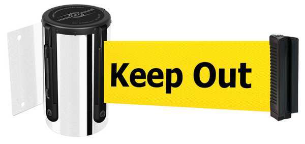 Belt Barrier, Chrome, Belt Color Yellow