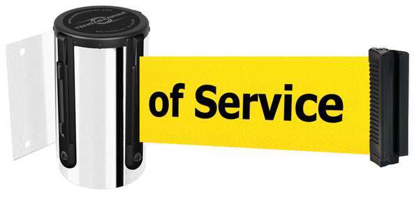 Belt Barrier, Chrome, Belt Color Yellow