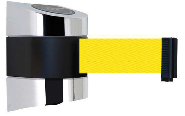 Belt Barrier, Chrome, Belt Color Yellow