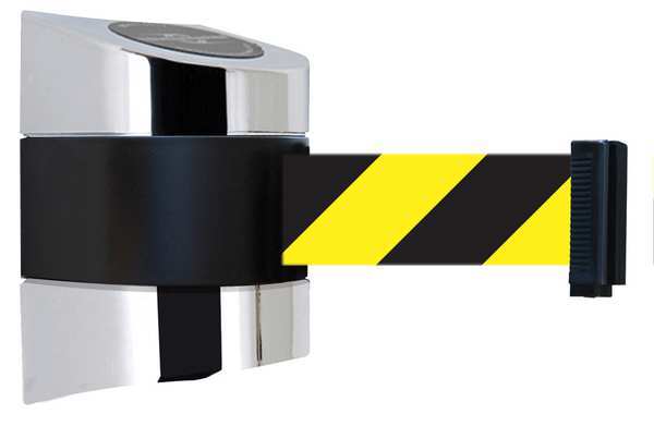 Belt Barrier, Chrome, Belt Yellow/Black
