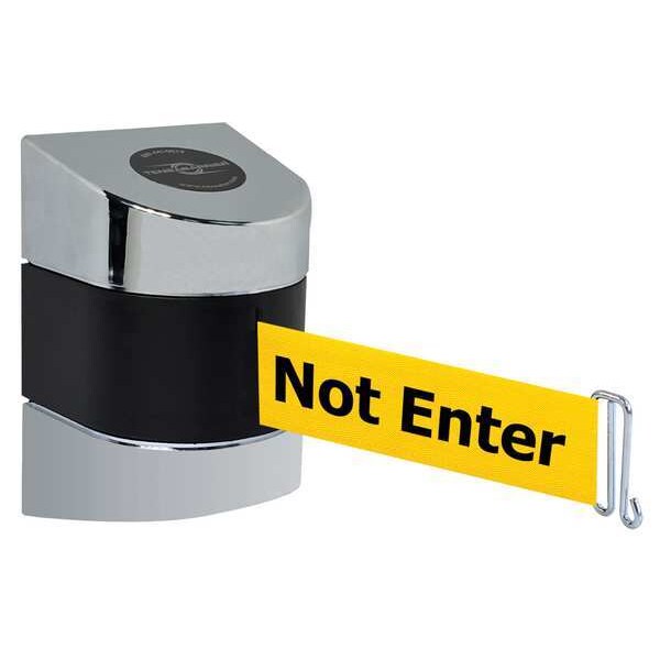 Belt Barrier, Chrome, Belt Color Yellow