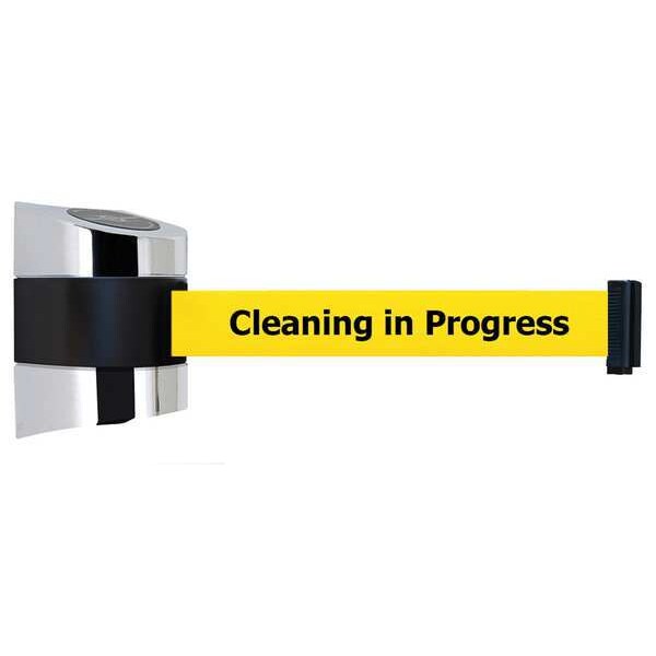 Belt Barrier, Chrome, Belt Color Yellow