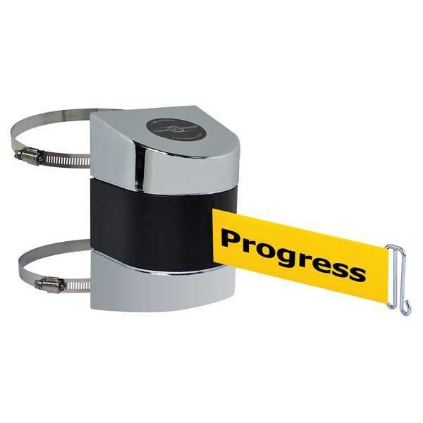 Belt Barrier, Chrome, Belt Color Yellow