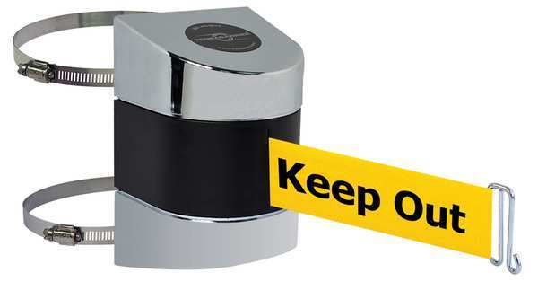 Belt Barrier, Chrome, Belt Color Yellow