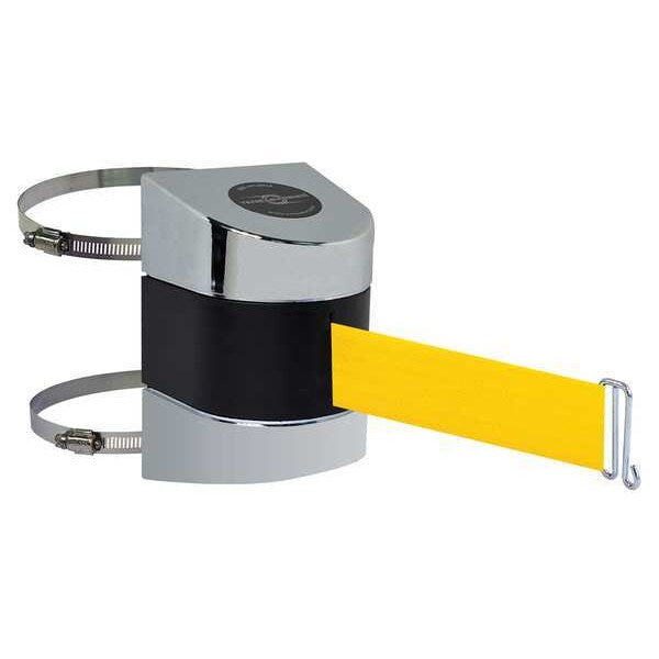 Belt Barrier, Chrome, Belt Color Yellow