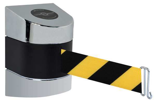 Belt Barrier, Chrome, Belt Yellow/Black