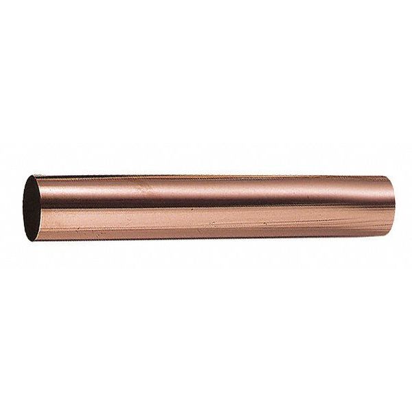 Straight Copper Tubing, 2 1/8 in Outside Dia, 10 ft Length, Type L