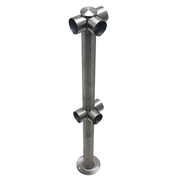 Adapta-Rail, 3 Way Post, Satin Stainless