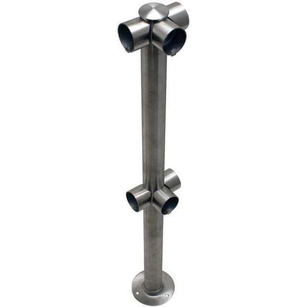 Adapta-Rail, 3 Way Post, Satin Stainless