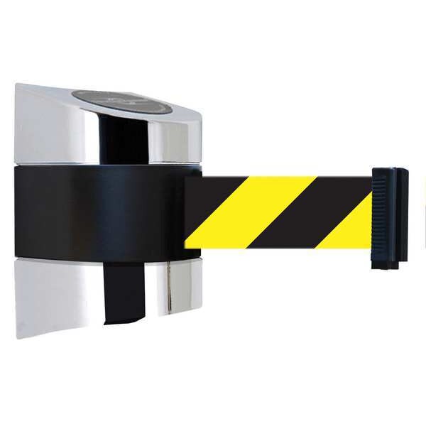 Belt Barrier, Chrome, Belt Yellow/Black