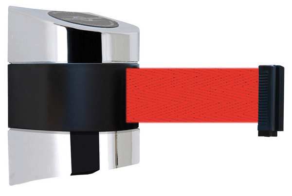 Belt Barrier, Chrome, Belt Color Red