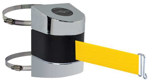 Belt Barrier, Chrome, Belt Color Yellow