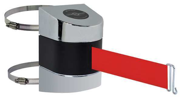 Belt Barrier, Chrome, Belt Color Red