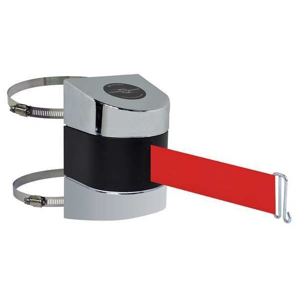 Belt Barrier, Chrome, Belt Color Red