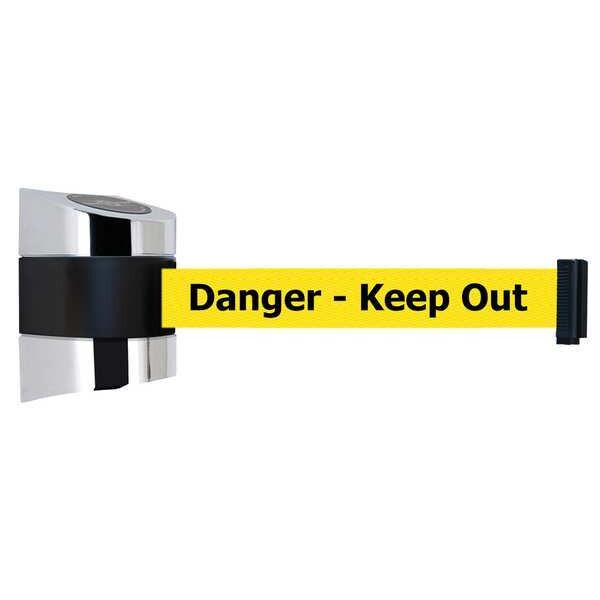 Belt Barrier, Chrome, Belt Color Yellow