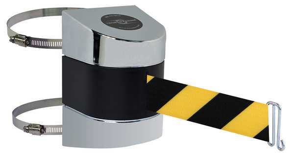 Belt Barrier, Chrome, Belt Yellow/Black