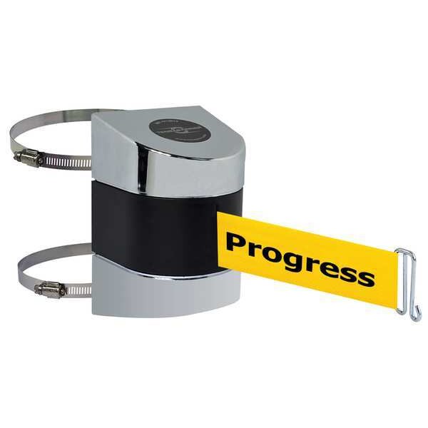 Belt Barrier, Chrome, Belt Color Yellow