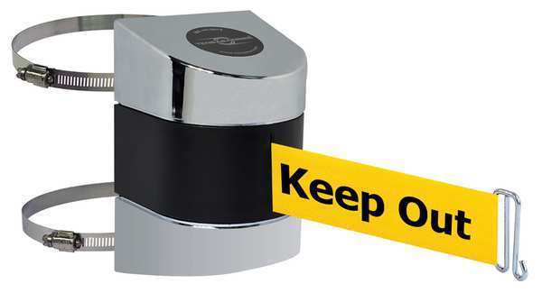 Belt Barrier, Chrome, Belt Color Yellow