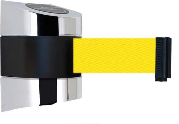 Belt Barrier, Chrome, Belt Color Yellow