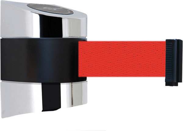 Belt Barrier, Chrome, Belt Color Red