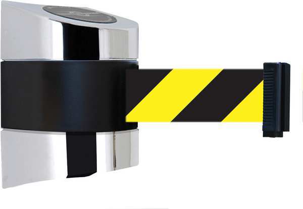 Belt Barrier, Chrome, Belt Yellow/Black