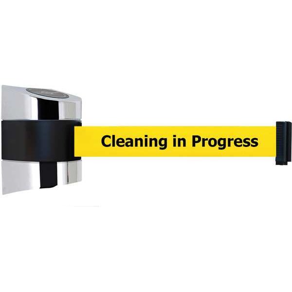 Belt Barrier, Chrome, Belt Color Yellow