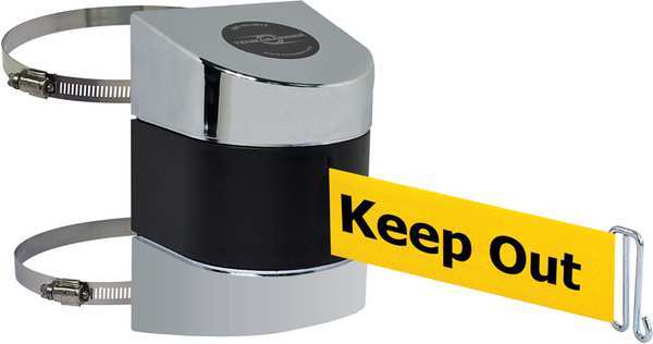 Belt Barrier, Chrome, Belt Color Yellow