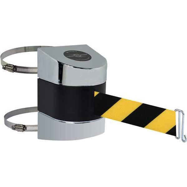 Belt Barrier, Chrome, Belt Yellow/Black