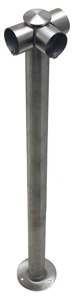 Adapta-Rail, 3 Way Post, Polished Chrome
