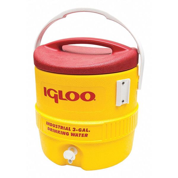 Beverage Dispenser, 3 gal Cooler Capacity, 14 in Exterior Ht, 13 1/2 in, Yellow