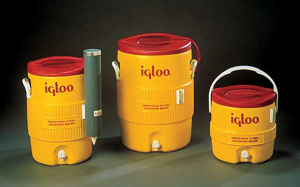 Beverage Dispenser, 3 gal Cooler Capacity, 14 in Exterior Ht, 13 1/2 in, Yellow