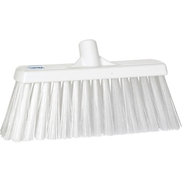 13 in Sweep Face Broom Head, Stiff, Synthetic, White