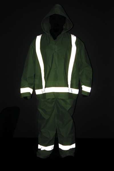Rain Jacket w/Hood, Hi-Vis Yellow/Green, L