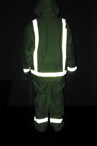 Rain Jacket w/Hood, Hi-Vis Yellow/Green, L