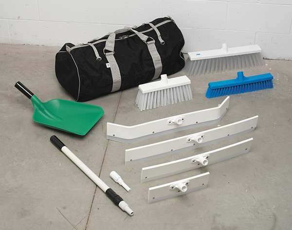 2 1/2 x 19 in Sweep Face Broom Head, Stiff, Synthetic, White