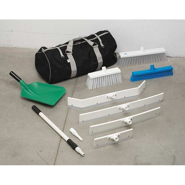 13 in Sweep Face Broom Head, Stiff, Synthetic, White
