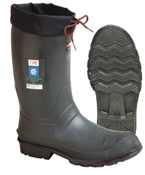 Size 13 Men's Steel Rubber Boot, Green