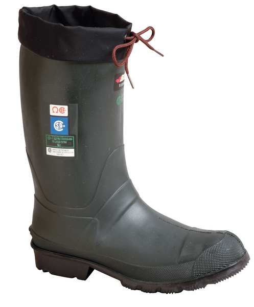 Size 10 Men's Steel Rubber Boot, Green