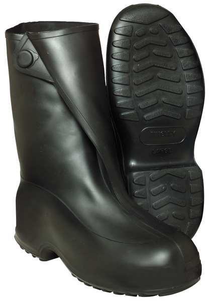 Overboot, Men, L, Button Tab, Black, Rubber, PR