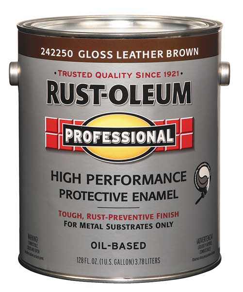 Interior/Exterior Paint, Glossy, Oil Base, Leather Brown, 1 gal