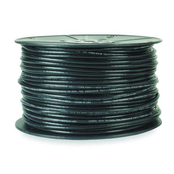 Coaxial Cable, RG-6/U, 1000 ft., Black